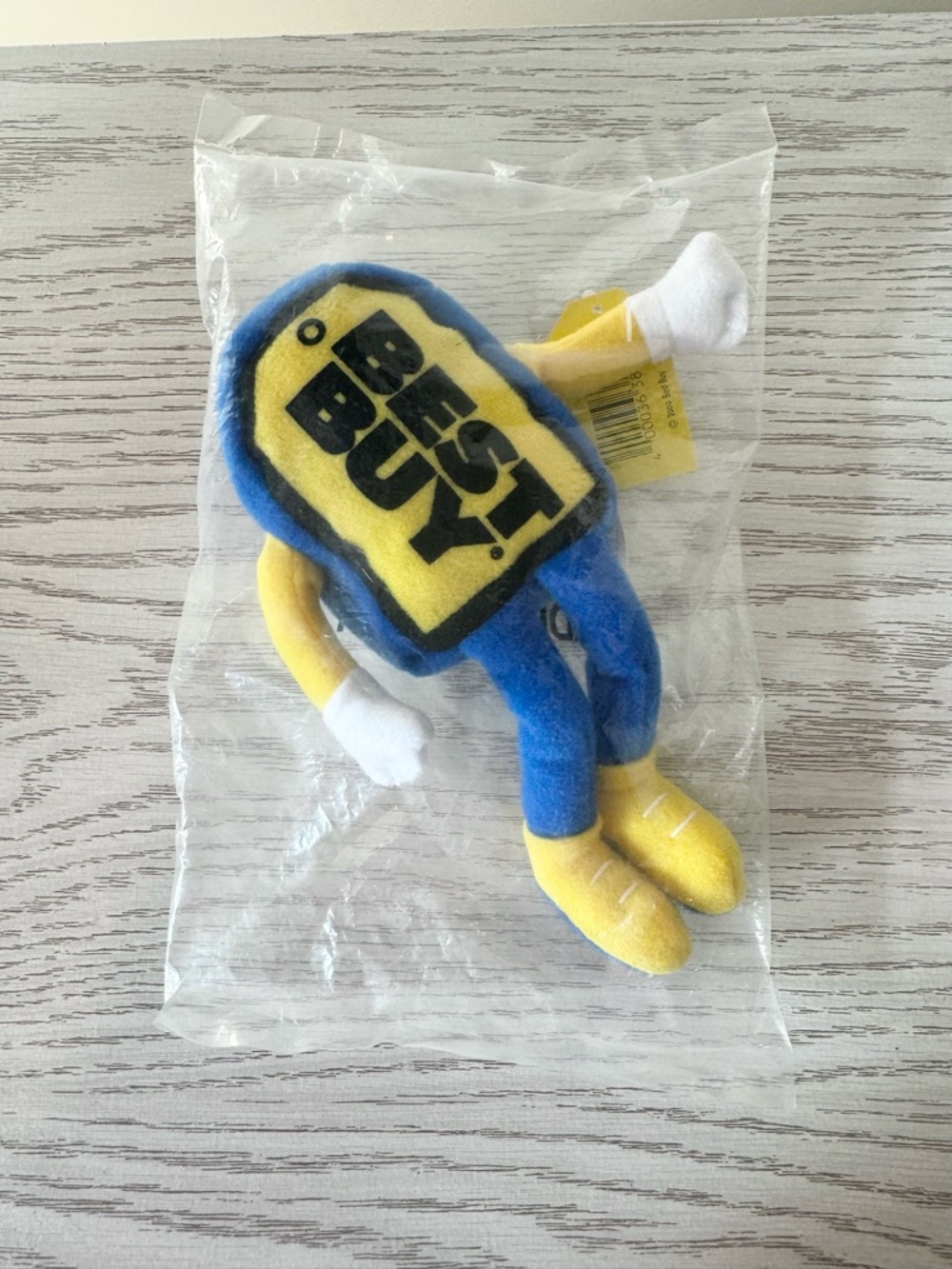 Vintage NIP Best Buy Plush Mascot Beanie Baby - Yellow & Blue Logo Doll